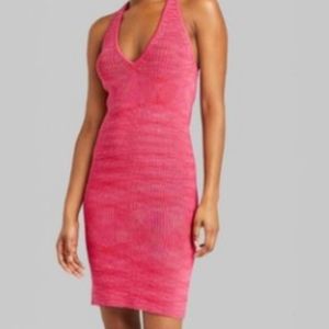 Wild Fable coral pink knit halter dress. Size XXL.   XL